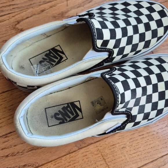 Vans Slip-On Checkerboard Skate Shoe Black/White W6.5/M5 - Picture 2 of 11
